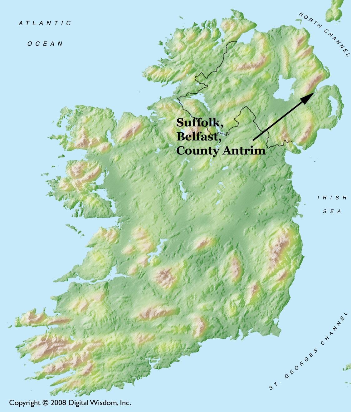 peta belfast ireland utara
