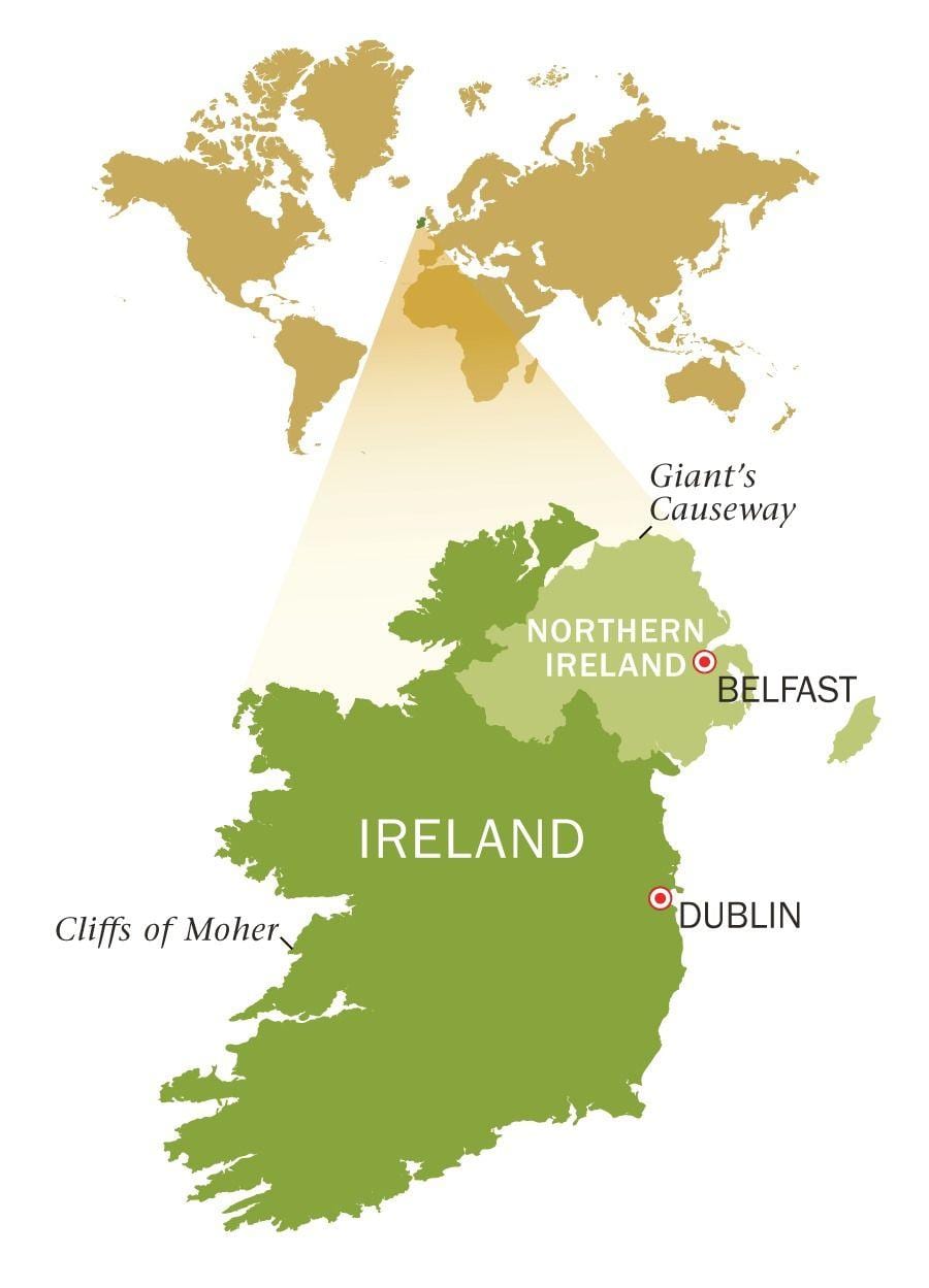 peta dari emerald isle ireland