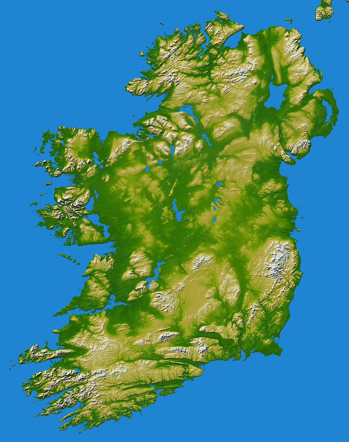 ireland pegunungan peta