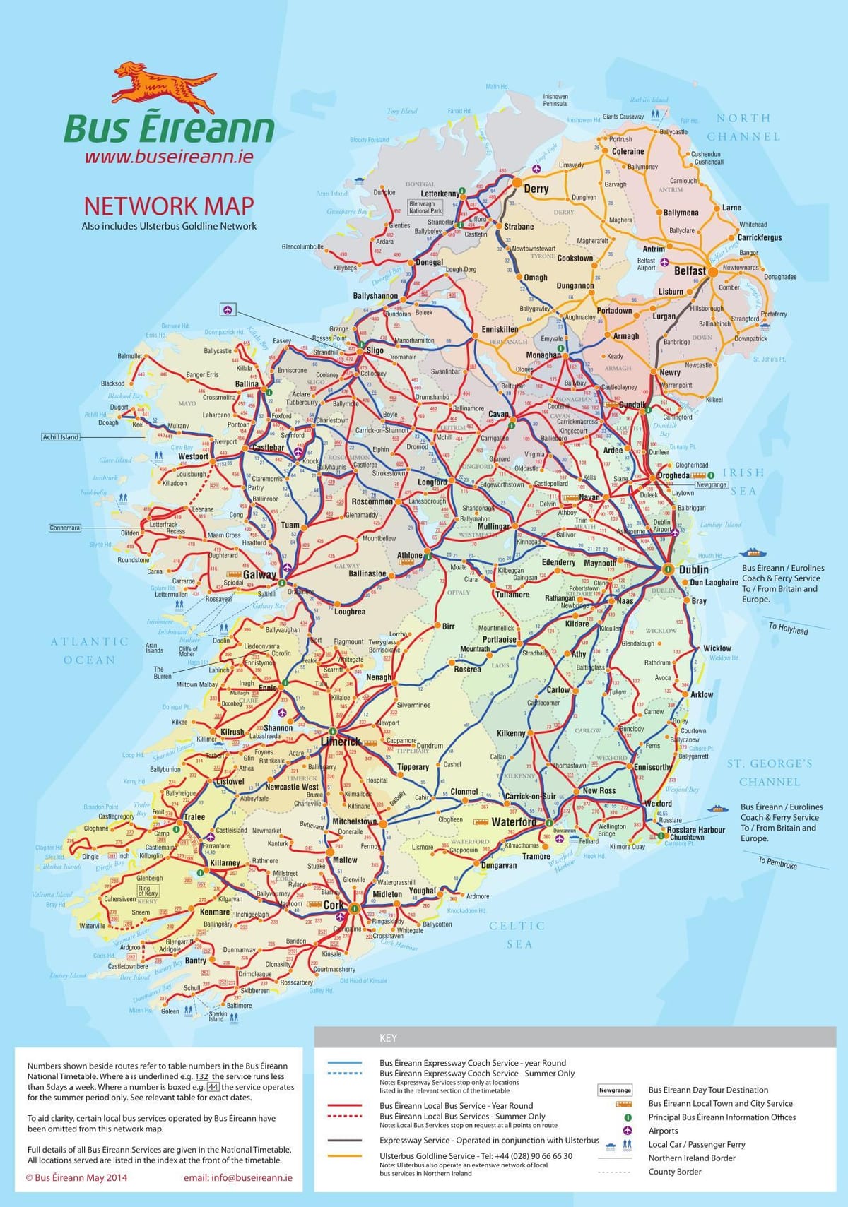 ireland bas peta laluan