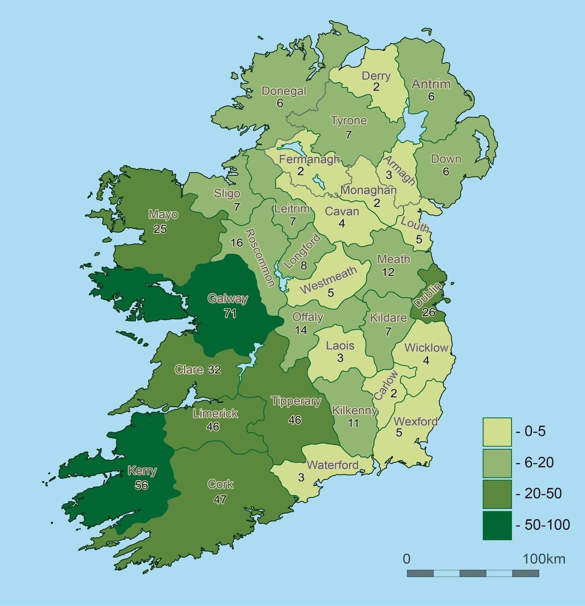 peta ireland geografi