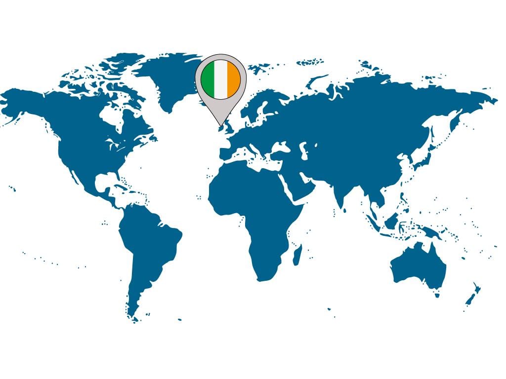 ireland pada peta dunia