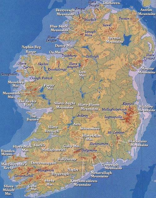peta gunung ireland