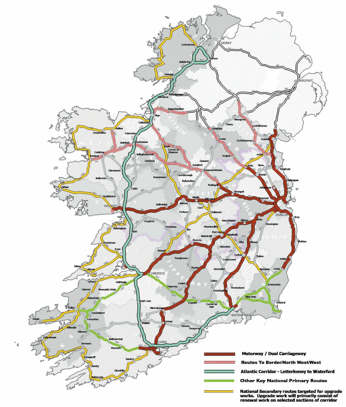 peta jalan ireland 2016