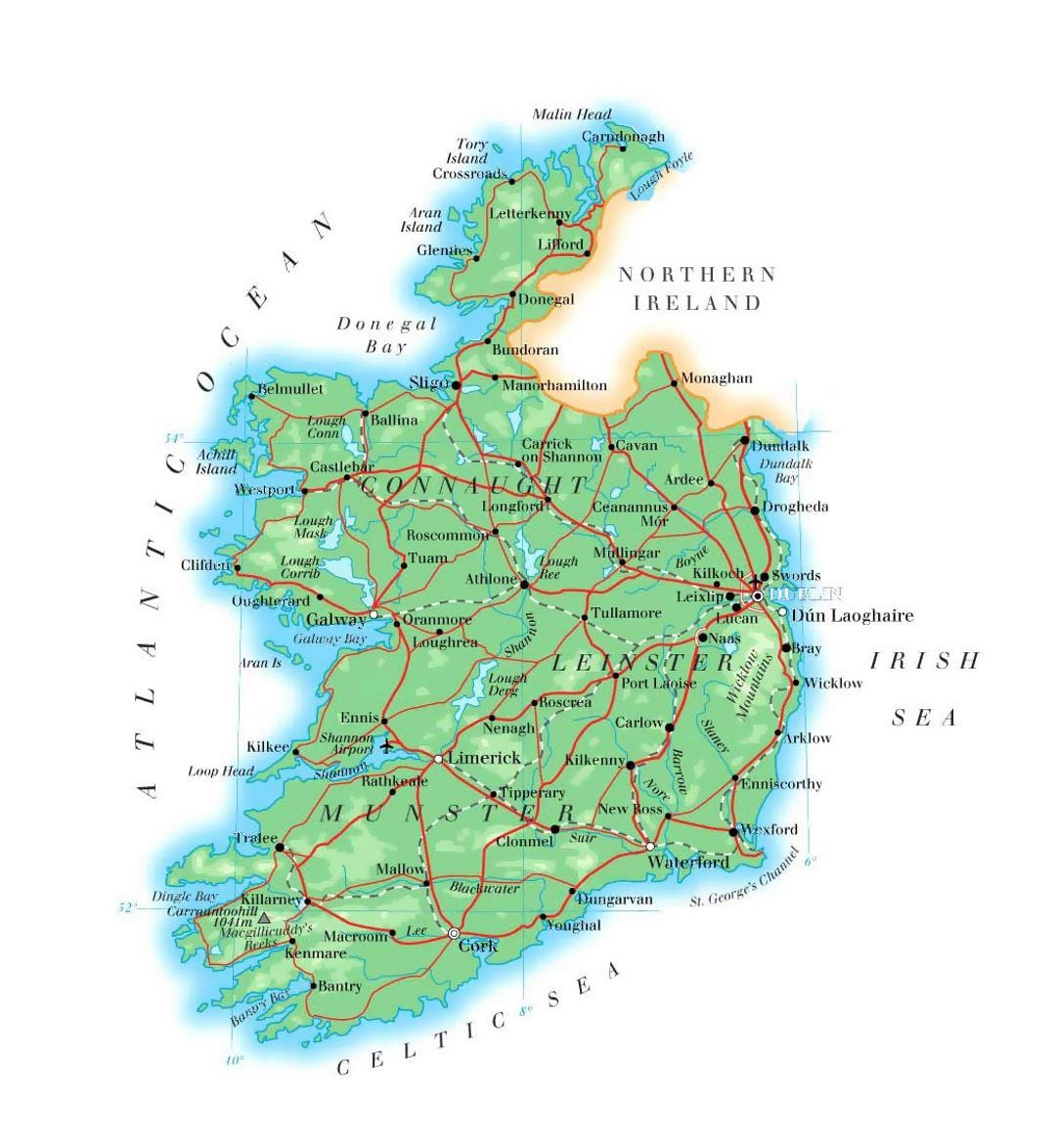 peta ketinggian ireland