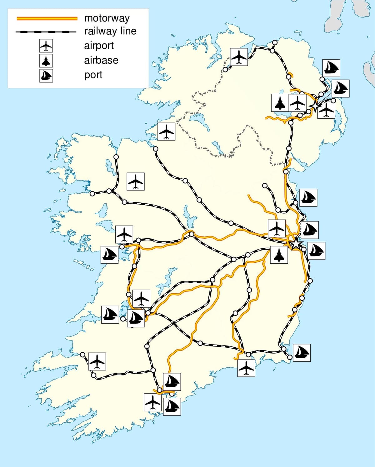 peta ireland pengangkutan