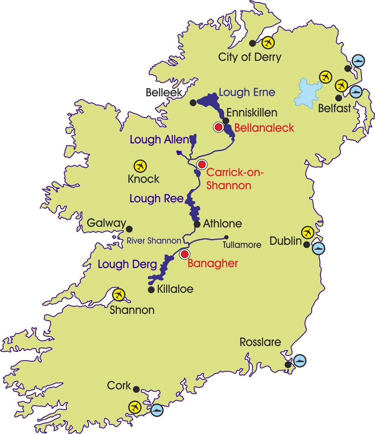 peta ireland sungai dan gunung