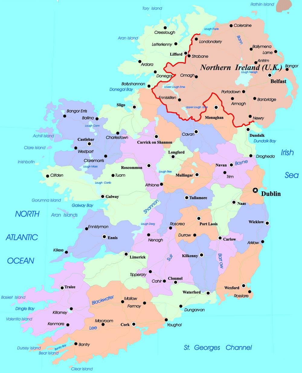 peta politik ireland dan ireland utara