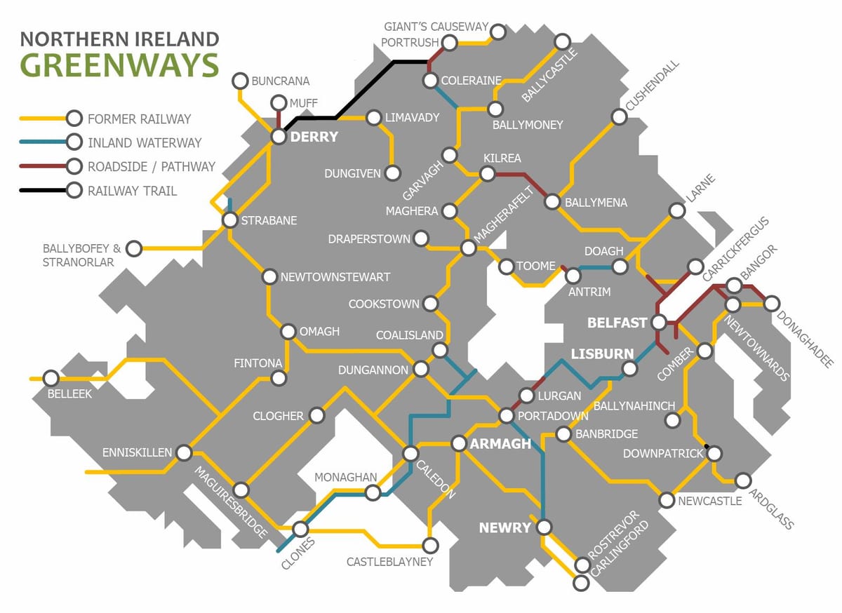 peta ireland utara rangkaian kereta api