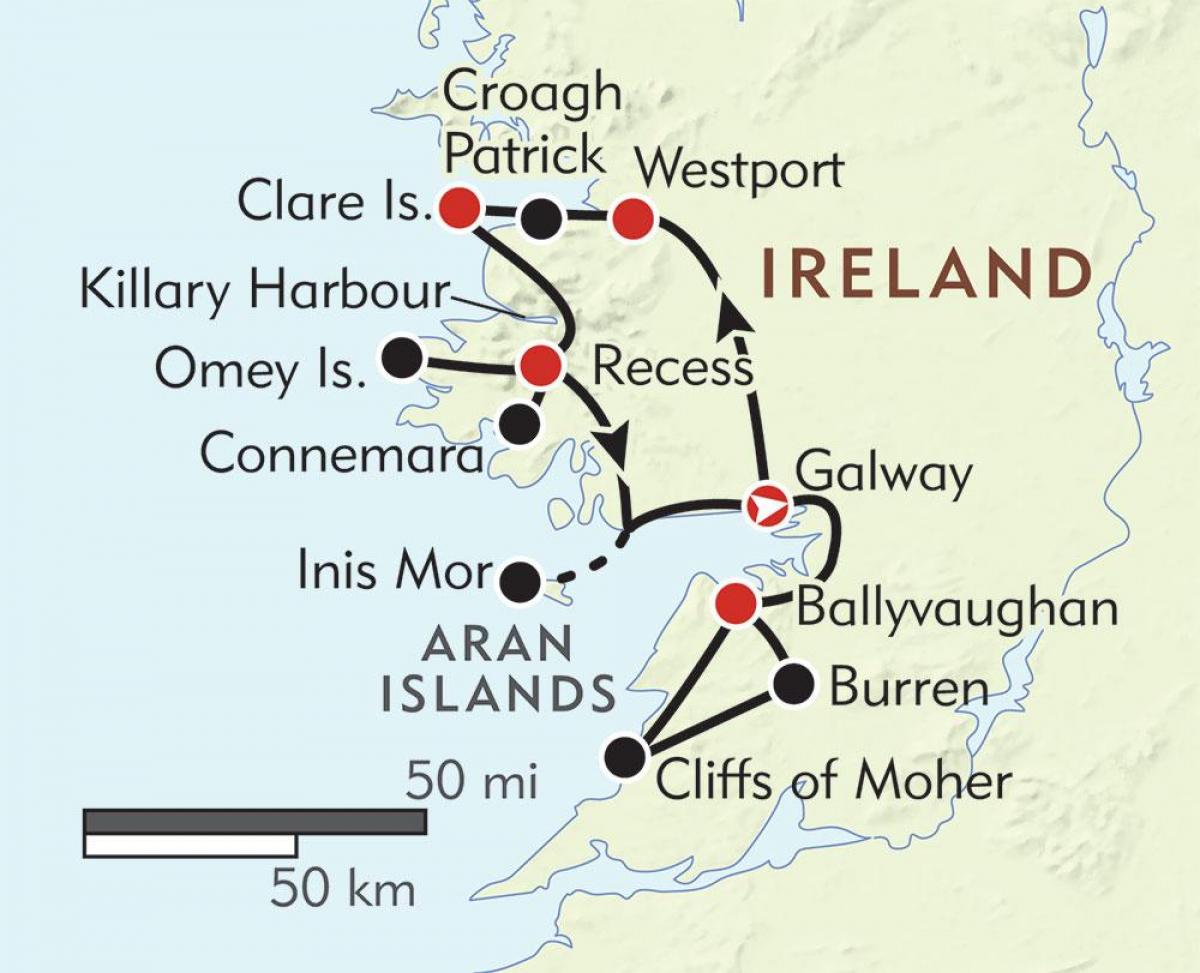 peta pantai barat ireland 