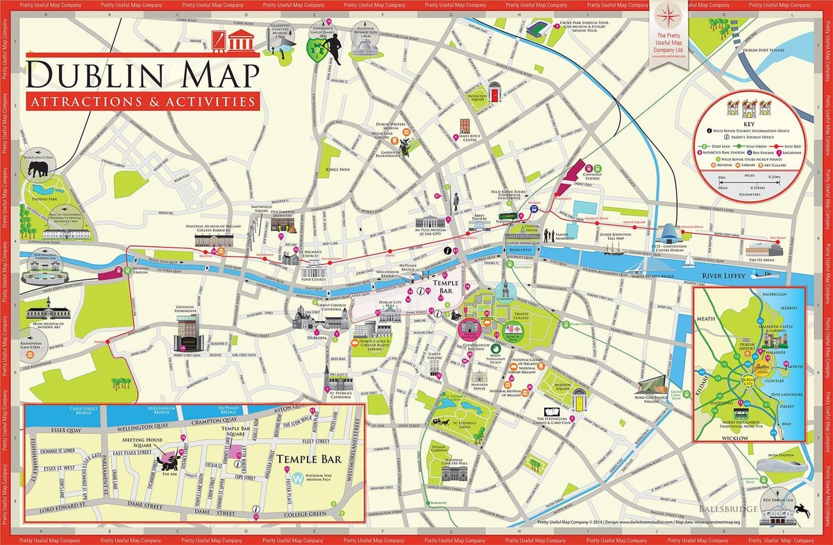 peta dublin ireland tarikan pelancong