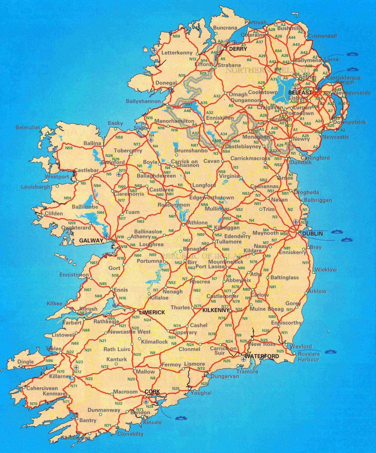 peta eire daerah-daerah