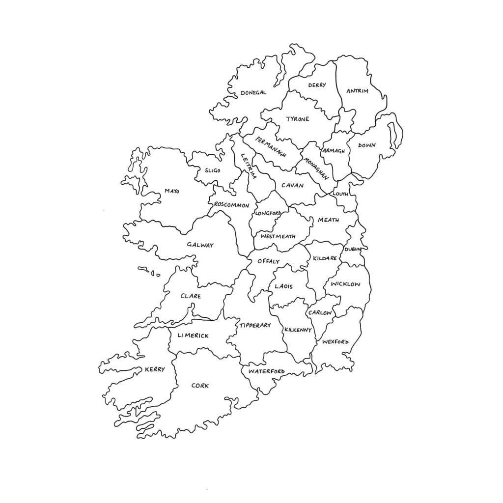 cetak peta ireland