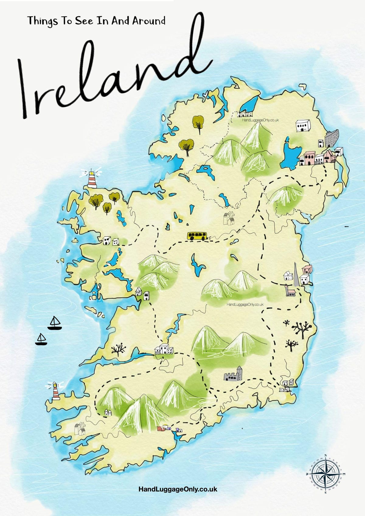 peta tempat untuk melawat di ireland