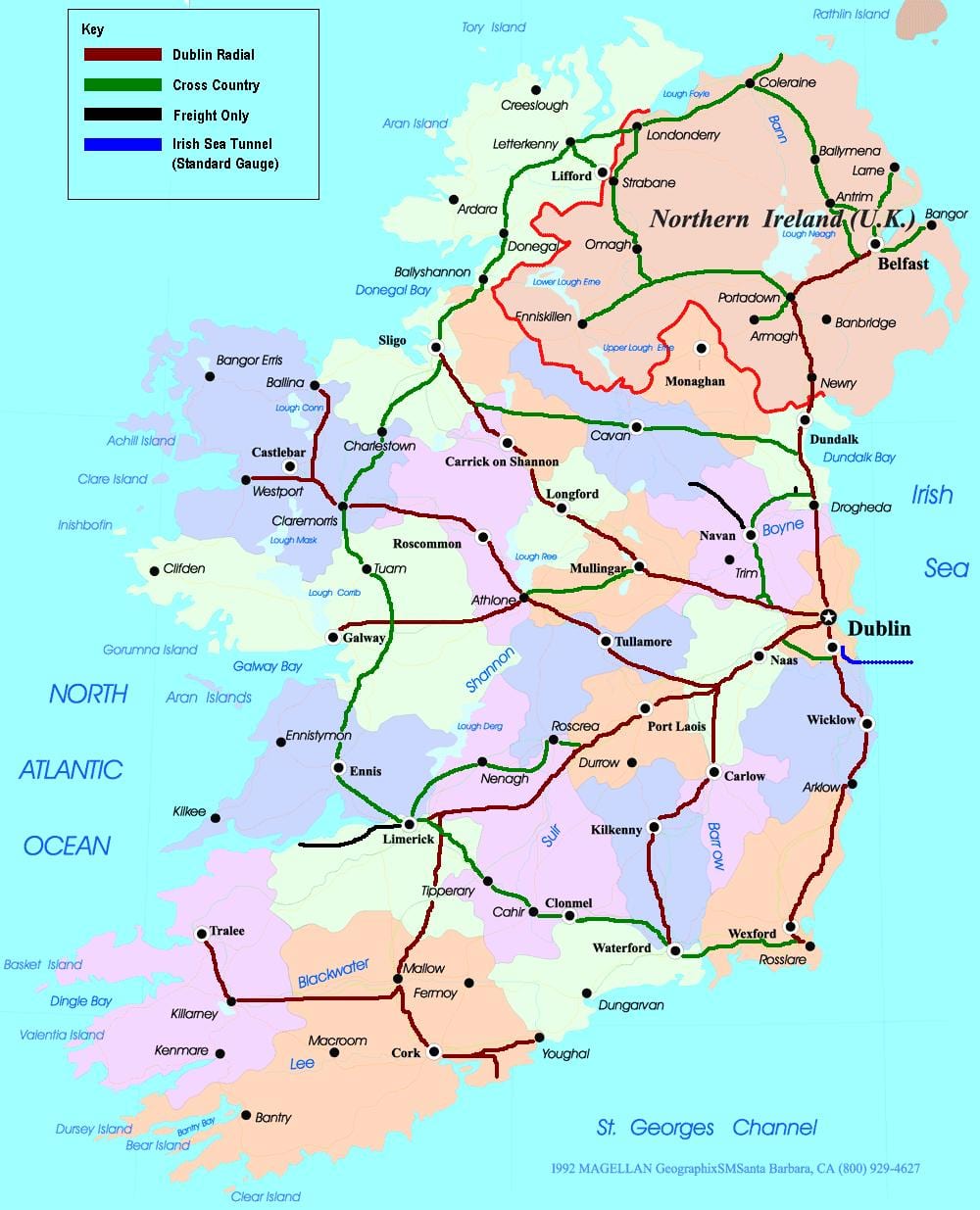 peta laluan kereta api di ireland