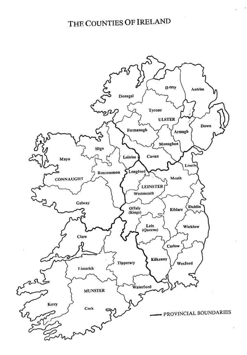 lakaran peta ireland