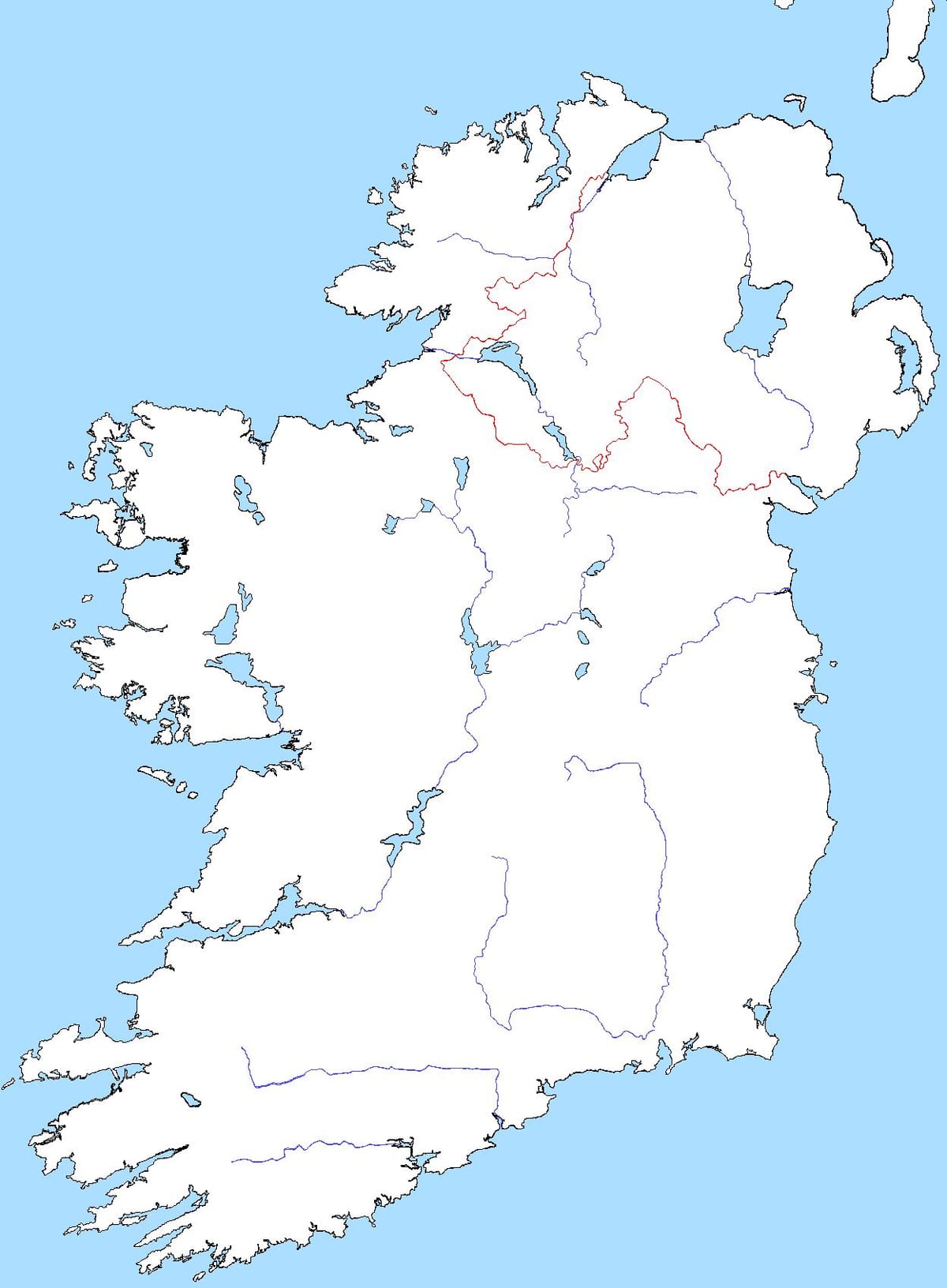 peta - peta kosong ireland dengan sungai