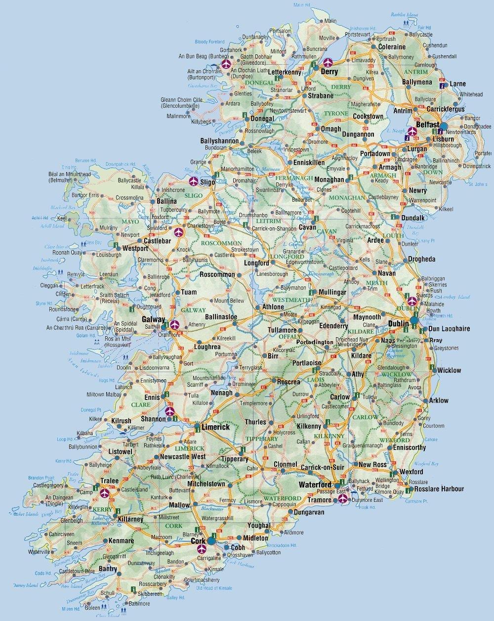 peta pantai timur ireland