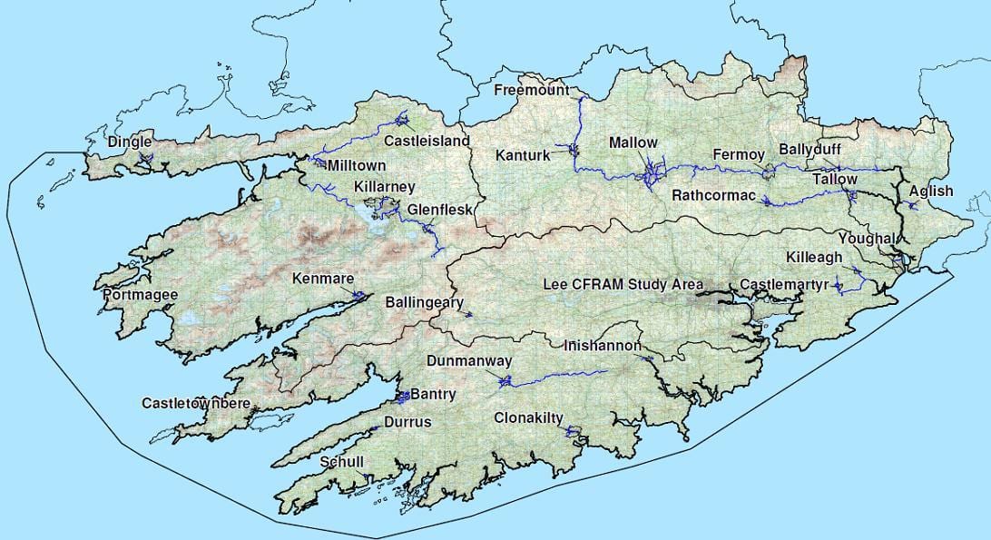 terperinci peta selatan barat ireland