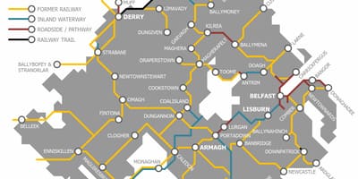 Peta ireland utara rangkaian kereta api