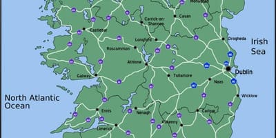 Peta memandu peta ireland jarak