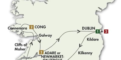Ireland memandu tur peta