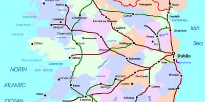 Peta laluan kereta api di ireland