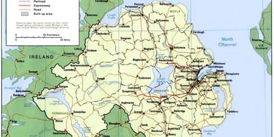 Ireland utara peta bandar-bandar