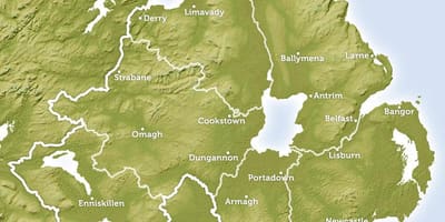 Peta sungai di ireland utara