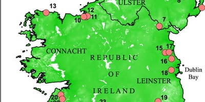 Peta ireland menunjukkan sungai